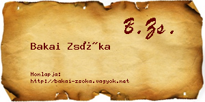 Bakai Zsóka névjegykártya